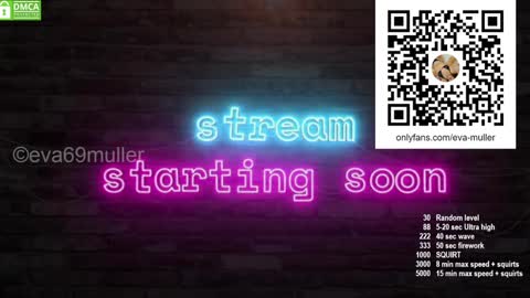 Snapshot of eva69muller chatting on December 2024 07:26:02 PM Eva  next show  8pm CEST AMST online show from December 2024 07:26:02 PM