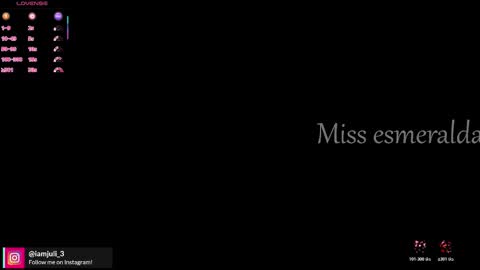 Snapshot of missesmeralda chatting on January 2026 10:36:01 PM Julieta Arboleda but i like call me esme online show from January 2026 10:36:01 PM
