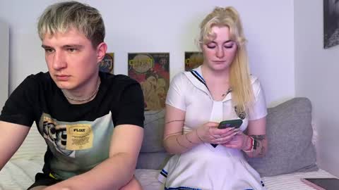 Snapshot of one_punch_cum chatting on March 2025 01:17:02 PM couple Lu sexy chick in middle and Jimmyblonde our friend Brianglasses online show from March 2025 01:17:02 PM