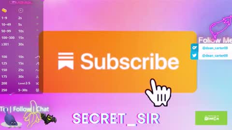 Snapshot of secret_sir chatting on September 2025 10:33:01 PM Dean Carter online show from September 2025 10:33:01 PM