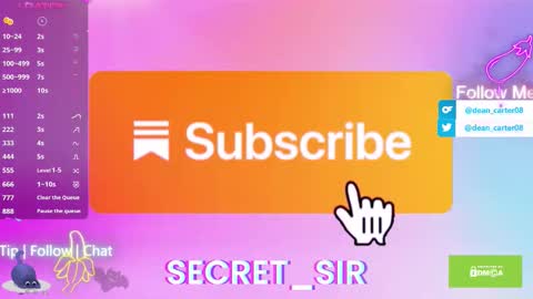 Snapshot of secret_sir chatting on October 2025 10:28:02 PM Dean Carter online show from October 2025 10:28:02 PM