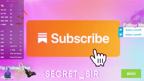 Snapshot of secret_sir chatting on October 2025 09:57:01 PM Dean Carter online show from October 2025 09:57:01 PM