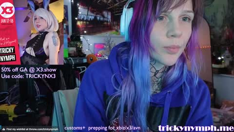 Snapshot of tricky_nymph chatting on January 2025 04:12:01 AM Cassie online show from January 2025 04:12:01 AM