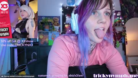 Snapshot of tricky_nymph chatting on January 2025 07:13:02 AM Cassie online show from January 2025 07:13:02 AM