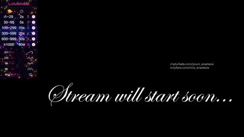 Anastasia online show from January 2025 12:01:01 AM