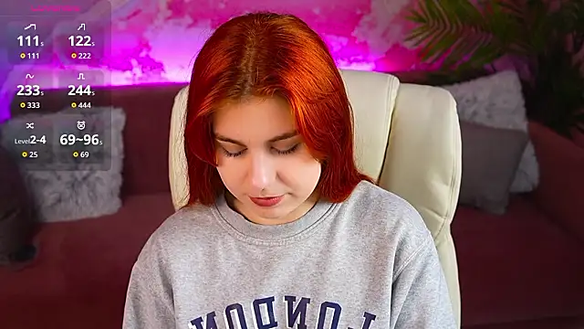 Snapshot of GingerPinky chatting on February 2026 08:20:01 AM GingerPinky online show from February 2026 08:20:01 AM