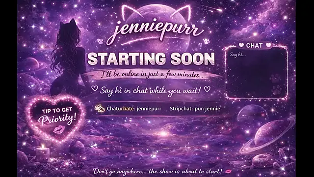 purrjennie online show from March 2026 06:25:01 AM